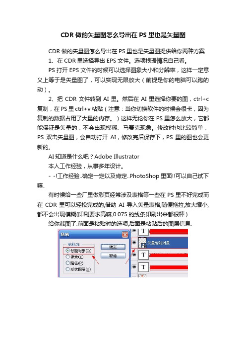 CDR做的矢量图怎么导出在PS里也是矢量图